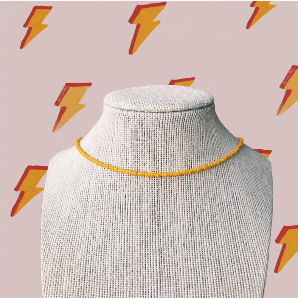 yellow seed bead choker!